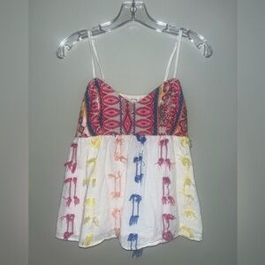 Colorful Embroidered Women's Top